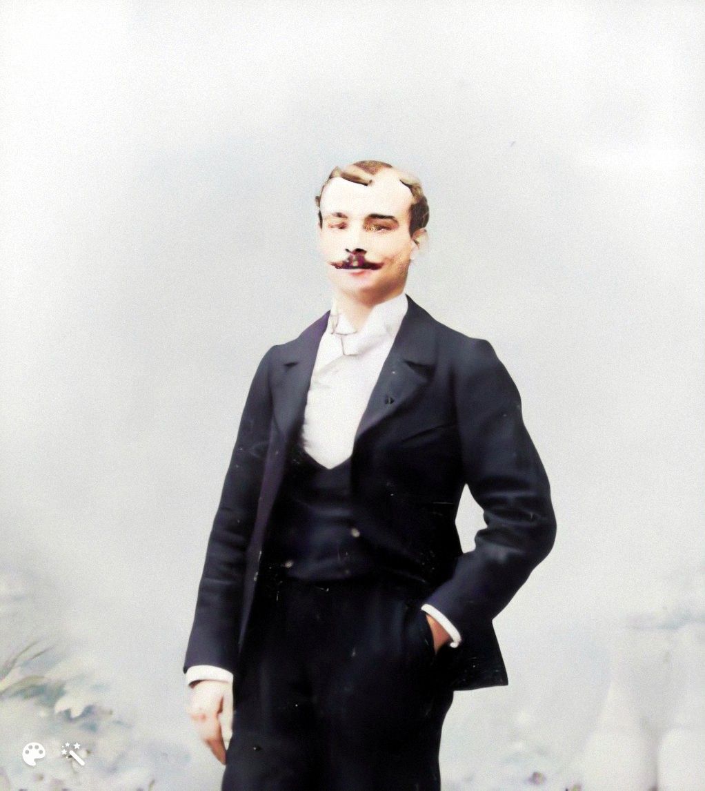 Sylvain Patureau, Monique's great-grandfather, before his disappearance. Photo colorized and enhanced by MyHeritage.
