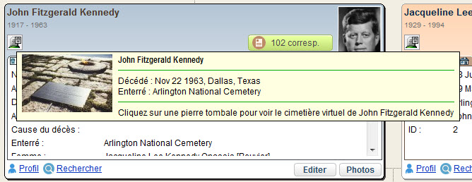 Date de décès et information sur la sépulture (cliquez pour agrandir).