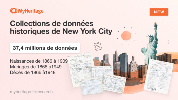 MyHeritage publie les collections d’actes de naissance, de mariage et de décès de la ville de New York