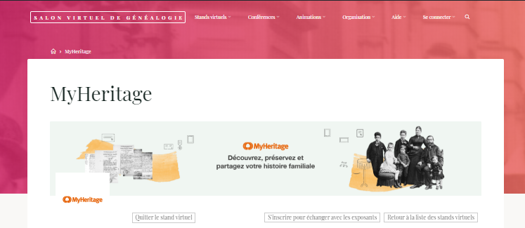 MyHeritage au Salon Virtuel de Généalogie