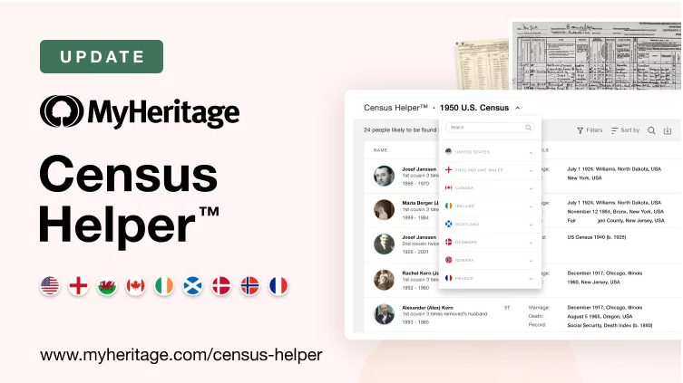 MyHeritage Census Helper™ bénéficie d’une mise à jour majeure