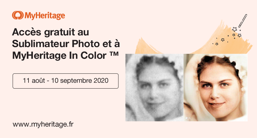 Le Sublimateur Photo et MyHeritage In Color™ sont maintenant gratuits pendant un mois entier !