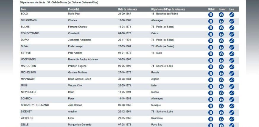 Liste des fusillés du Val-de-Marne (site Mémoire des Hommes)