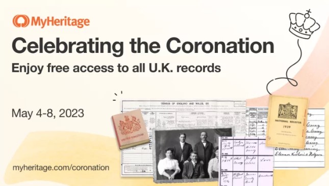 Couronnement du Roi Charles III : Accès gratuit à tous les documents du Royaume-Uni sur MyHeritage
