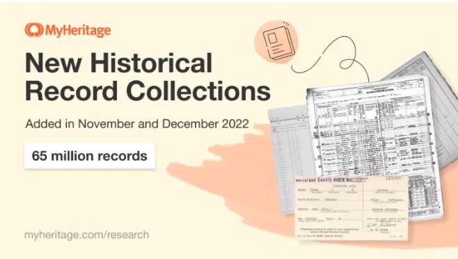 MyHeritage publie 65 millions d’archives historiques en novembre et décembre 2022